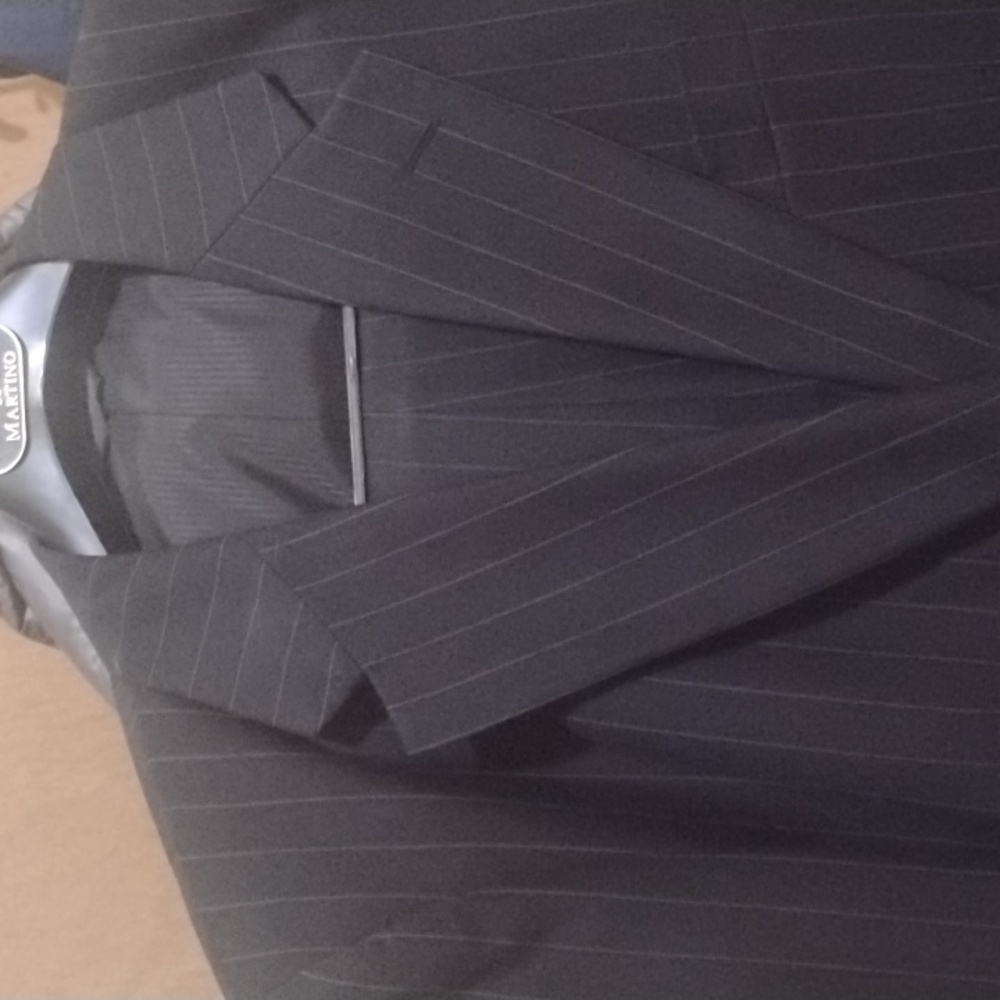 Mans pinstripe suit